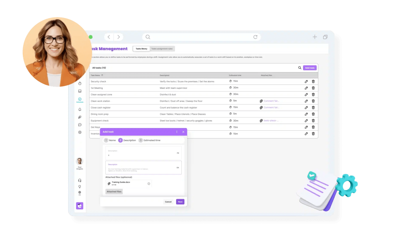 screenshot of Evolia's task management dashboard