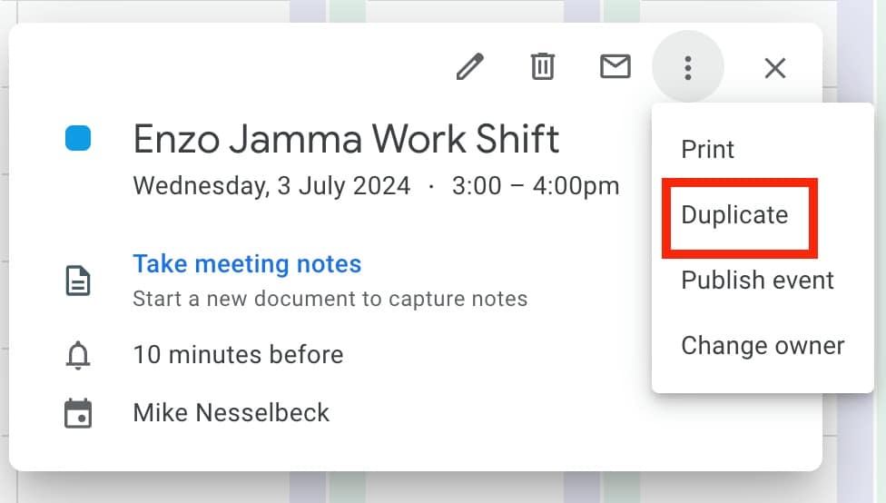 Duplicate shift